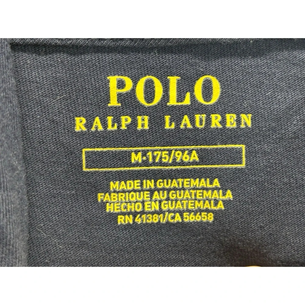 Polo Ralph Lauren Hooded Shirt Men's M Navy Red Graphic Preppy Spellout
